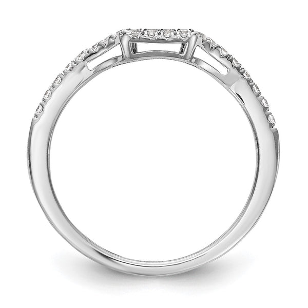 14K White Gold Contoured Wedding Band - 1/5 Carat Diamond - Style GR1-1022666