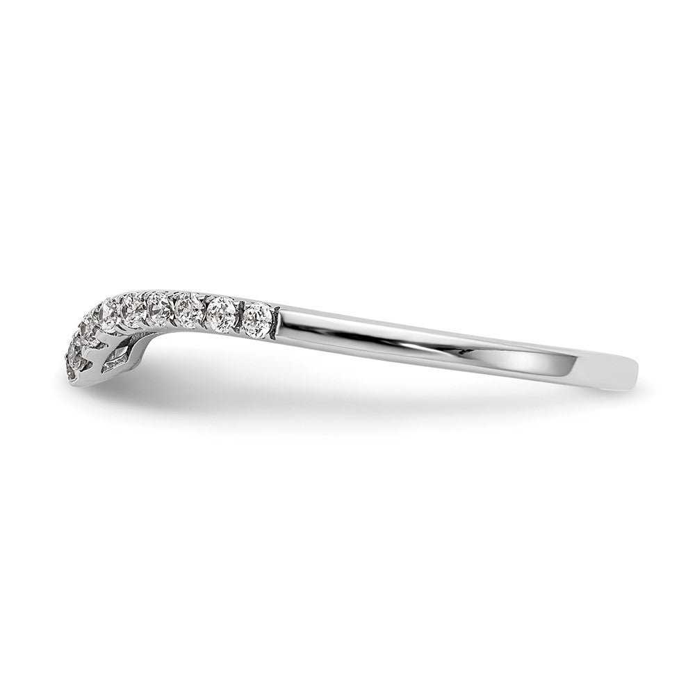 Exclusive 14K White Gold Contoured Wedding Band - 1/5 Carat Diamond, Stylish Value