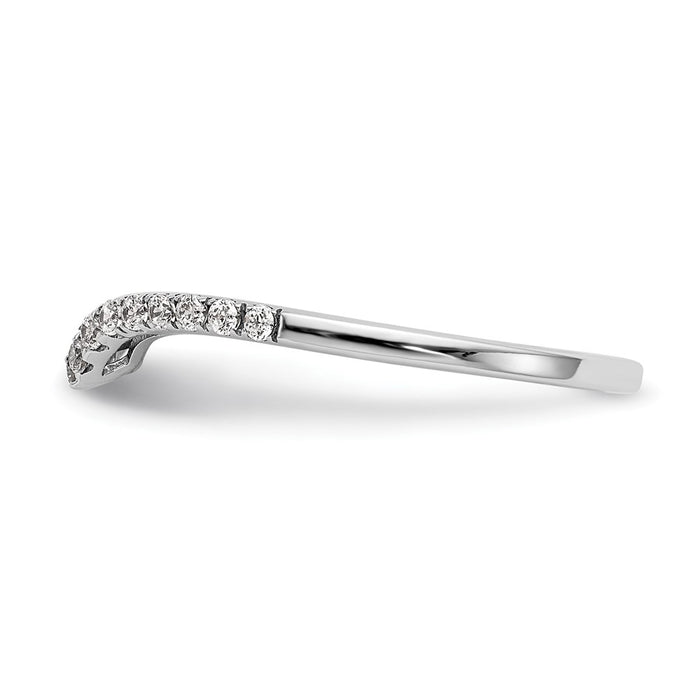 Exclusive 14K White Gold Contoured Wedding Band - 1/5 Carat Diamond, Stylish Value-3