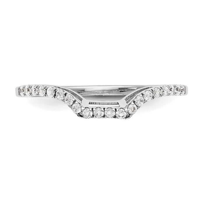 Exclusive 14K White Gold Contoured Wedding Band - 1/5 Carat Diamond, Stylish Value-4