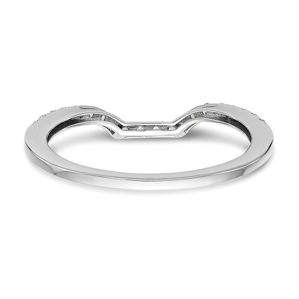Exclusive 14K White Gold Contoured Wedding Band - 1/5 Carat Diamond, Stylish Value
