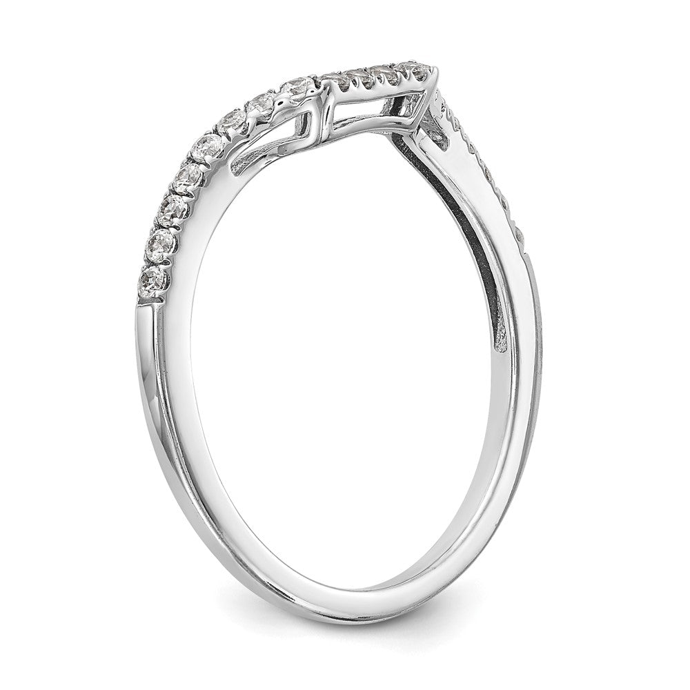 Exclusive 14K White Gold Contoured Wedding Band - 1/5 Carat Diamond, Stylish Value