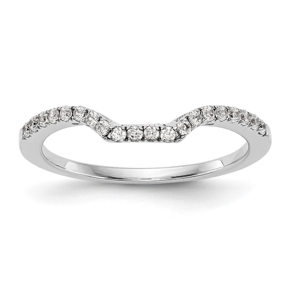 14K White Gold Contoured Wedding Band - 1/5 Carat Diamond - Style GR1-1022666