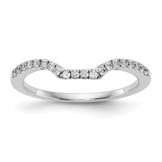 Exclusive 14K White Gold Contoured Wedding Band - 1/5 Carat Diamond, Stylish Value