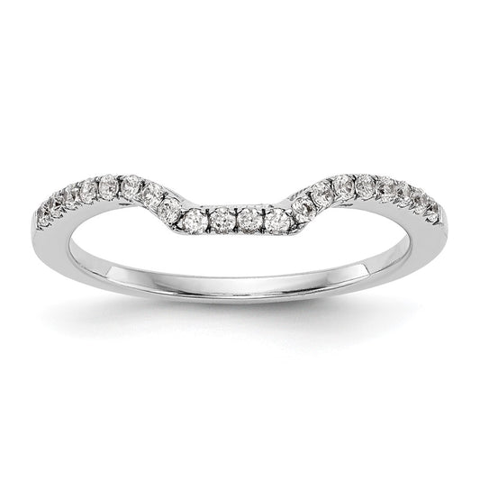 Exclusive 14K White Gold Contoured Wedding Band - 1/5 Carat Diamond, Stylish Value