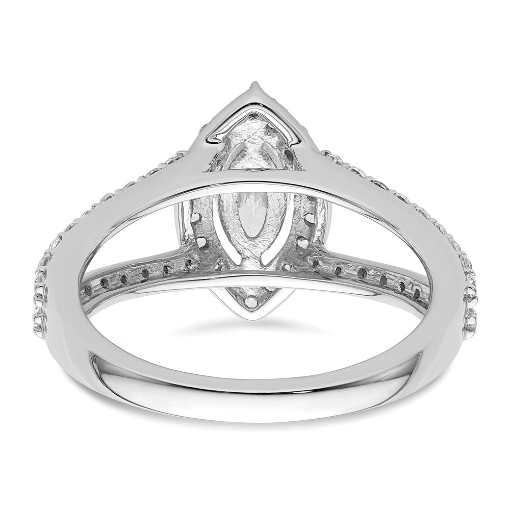 Buy Exclusive 14K White Gold Halo Engagement Ring | 1/2 Carat Marquise Center