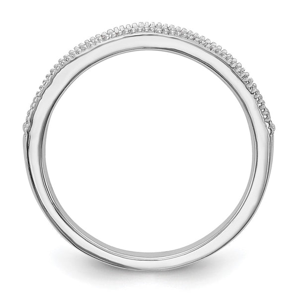 14K White Gold Wedding Band Set - 1/8 Carat Diamond - Style GR1-1035259