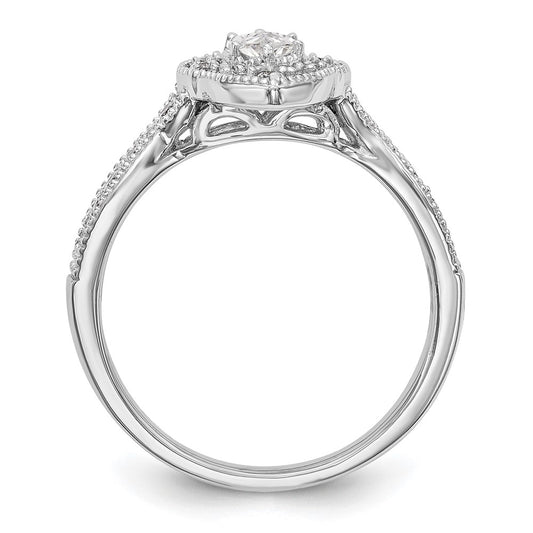 Buy 14K White Gold Semi-Mount Engagement Ring with 1/3 Carat Diamonds - Stylish Halo Design