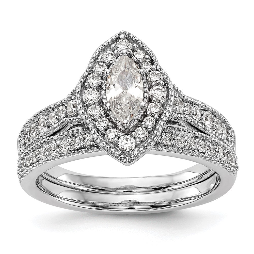 Buy 14K White Gold Semi-Mount Engagement Ring with 1/3 Carat Diamonds - Stylish Halo Design