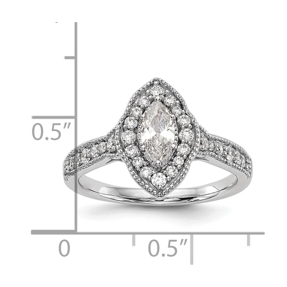 Buy 14K White Gold Semi-Mount Engagement Ring with 1/3 Carat Diamonds - Stylish Halo Design