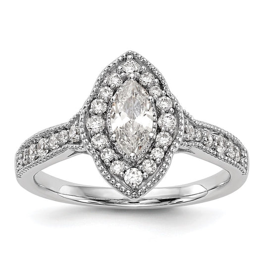 Buy 14K White Gold Semi-Mount Engagement Ring with 1/3 Carat Diamonds - Stylish Halo Design