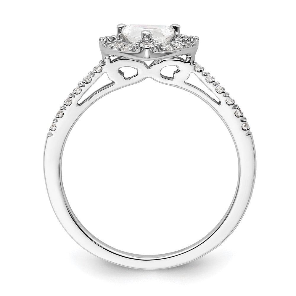 Buy Exclusive 14K White Gold Halo Engagement Ring for 1/2 Carat Trillion Stone