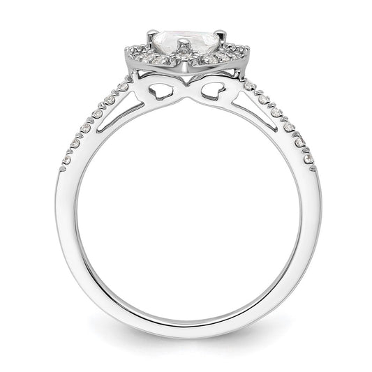 Buy Exclusive 14K White Gold Halo Engagement Ring for 1/2 Carat Trillion Stone