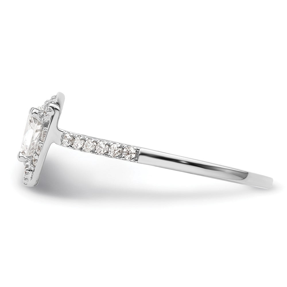 Buy Exclusive 14K White Gold Halo Engagement Ring for 1/2 Carat Trillion Stone