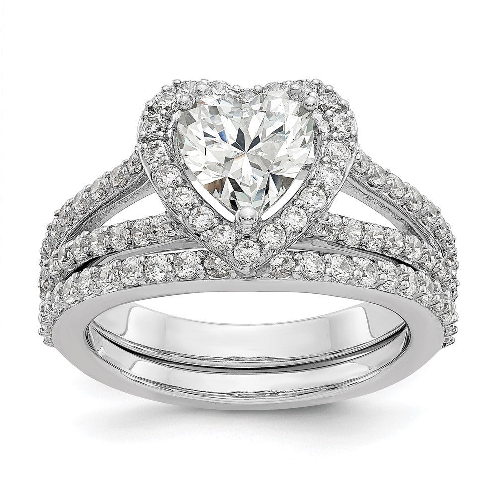 Exclusive 14K White Gold Halo Engagement Ring, 1 Carat Heart Center, Stylish Value