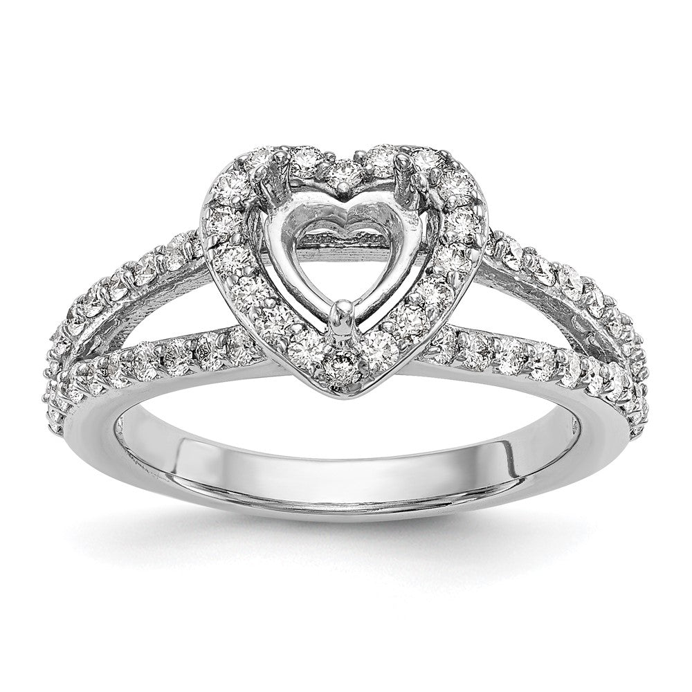 Exclusive 14K White Gold Halo Engagement Ring, 1 Carat Heart Center, Stylish Value