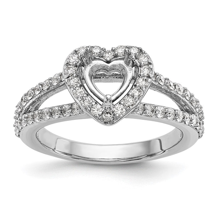 Exclusive 14K White Gold Halo Engagement Ring, 1 Carat Heart Center, Stylish Value-9