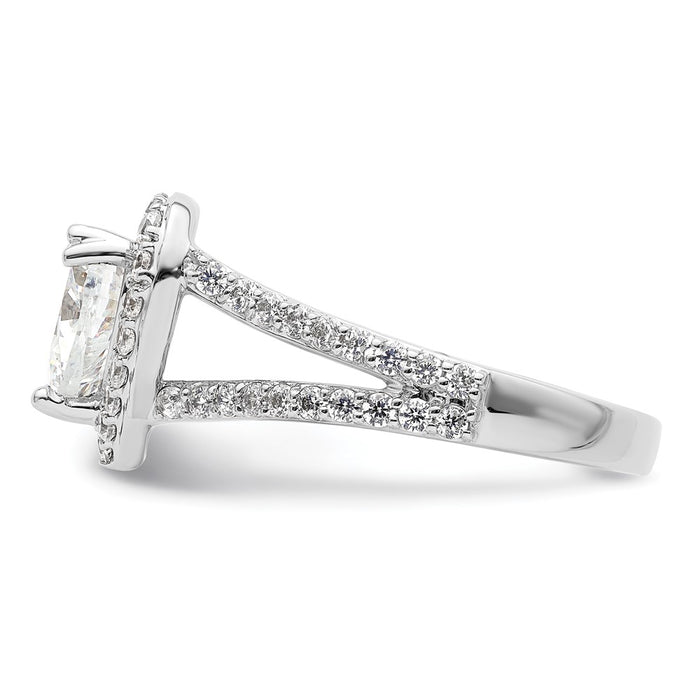 Buy Affordable 14K White Gold Halo Engagement Ring for 1.5 Carat Heart, 1 Carat Accents-3