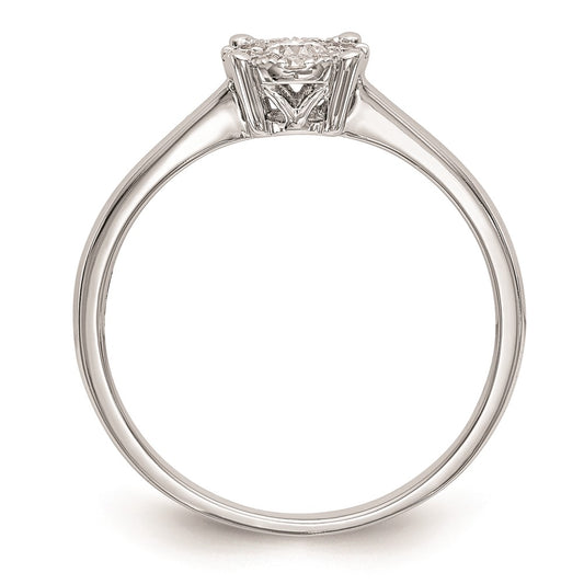 Buy Exclusive 14K White Gold Halo Cluster Engagement Ring - 1/4 Carat Diamond Value