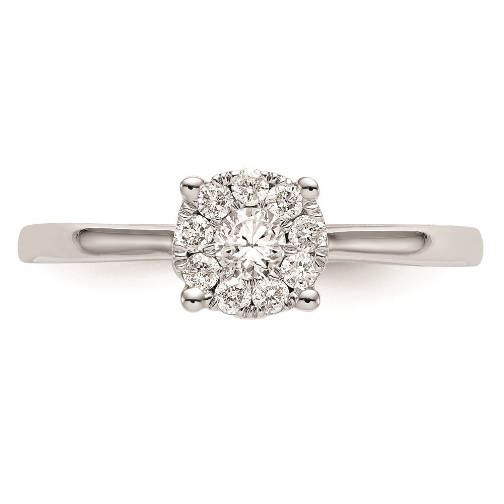 Buy Exclusive 14K White Gold Halo Cluster Engagement Ring - 1/4 Carat Diamond Value