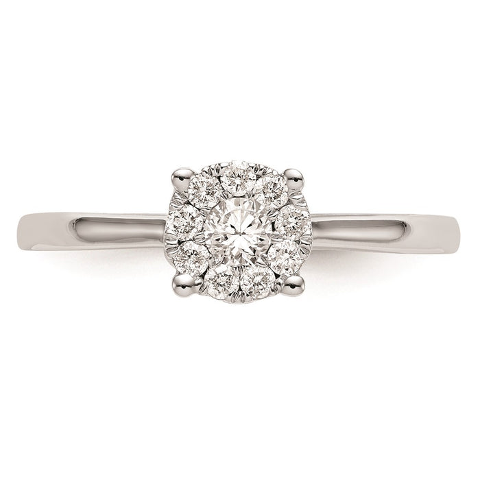 Buy Exclusive 14K White Gold Halo Cluster Engagement Ring - 1/4 Carat Diamond Value-4