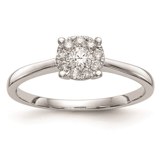 Buy Exclusive 14K White Gold Halo Cluster Engagement Ring - 1/4 Carat Diamond Value