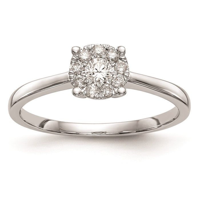 Buy Exclusive 14K White Gold Halo Cluster Engagement Ring - 1/4 Carat Diamond Value-1