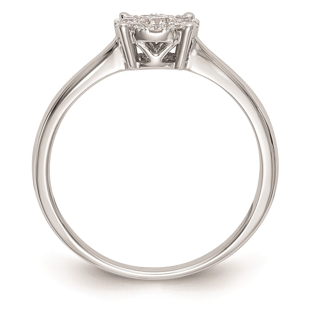 High-Quality 14K White Gold Halo Engagement Ring with 1/3 Carat Diamond