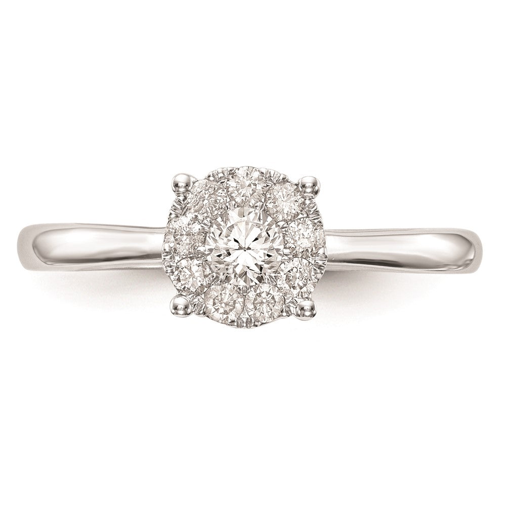 High-Quality 14K White Gold Halo Engagement Ring with 1/3 Carat Diamond