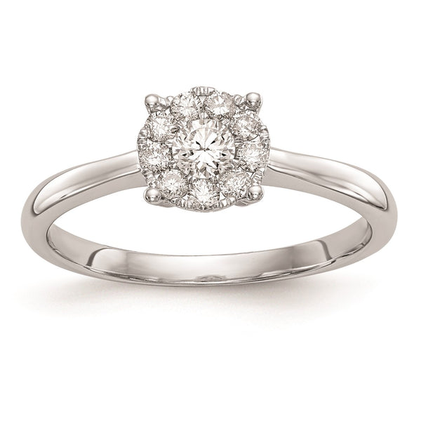 14K White Gold Halo Engagement Ring with 1/3 Carat Diamond - Style GR1-1034644