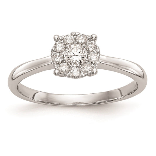 High-Quality 14K White Gold Halo Engagement Ring with 1/3 Carat Diamond