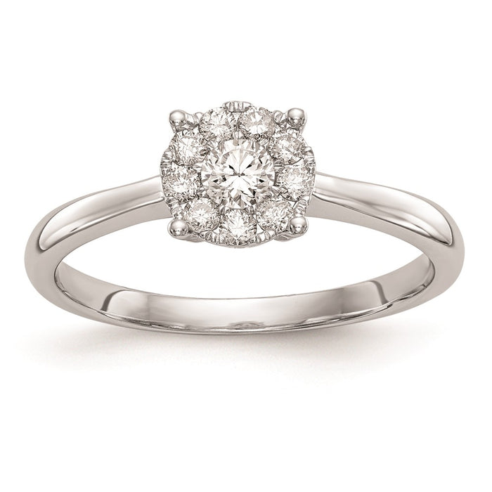 High-Quality 14K White Gold Halo Engagement Ring with 1/3 Carat Diamond-1