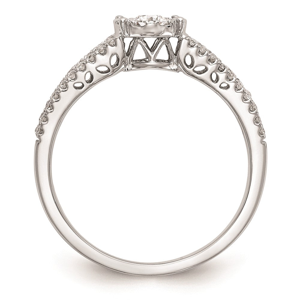 Buy Stylish 14K White Gold 1/2 Carat Diamond Halo Cluster Engagement Ring