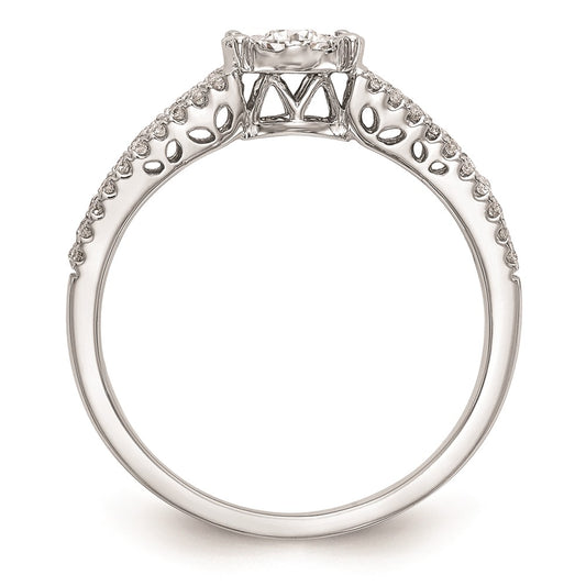 Buy Stylish 14K White Gold 1/2 Carat Diamond Halo Cluster Engagement Ring