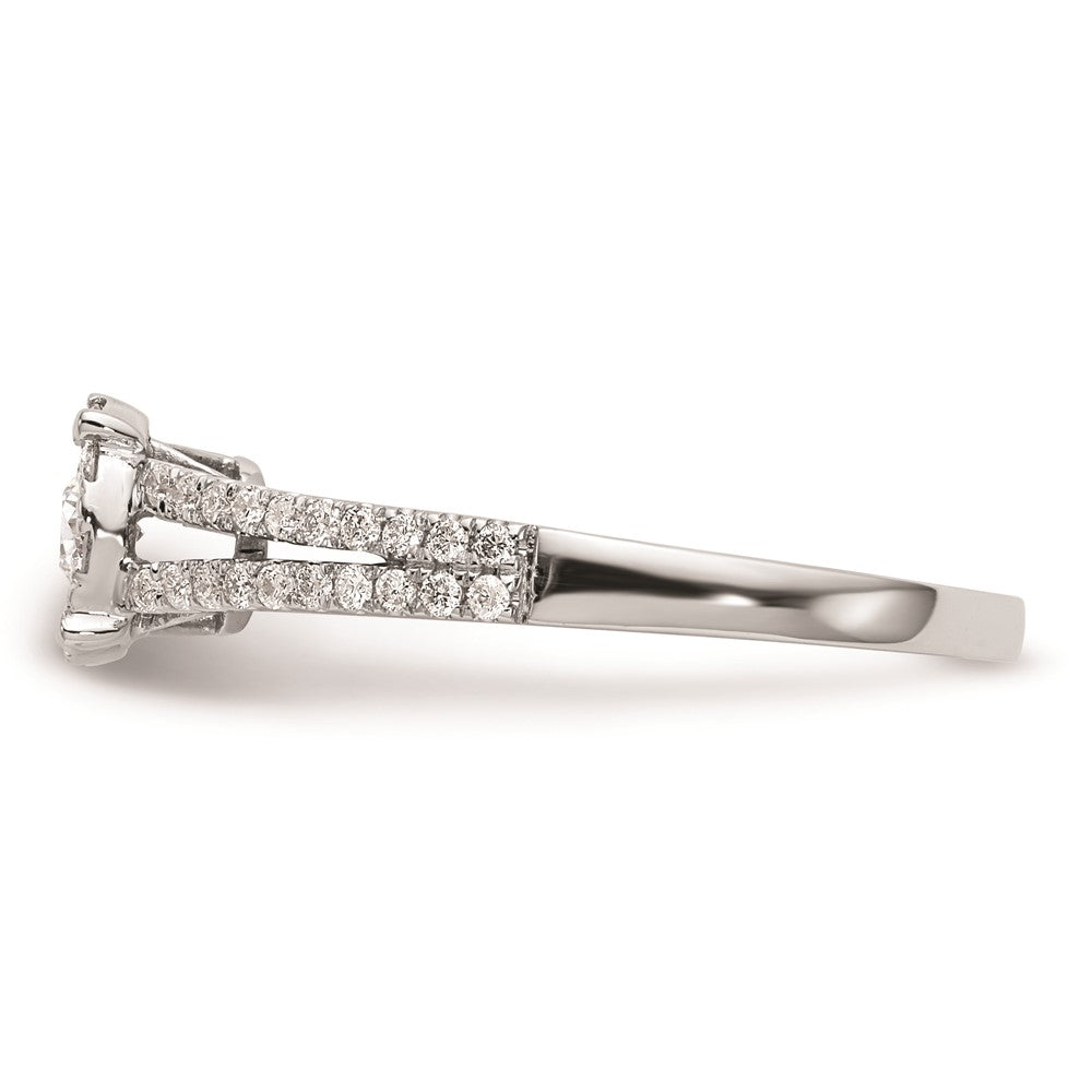 Buy Stylish 14K White Gold 1/2 Carat Diamond Halo Cluster Engagement Ring