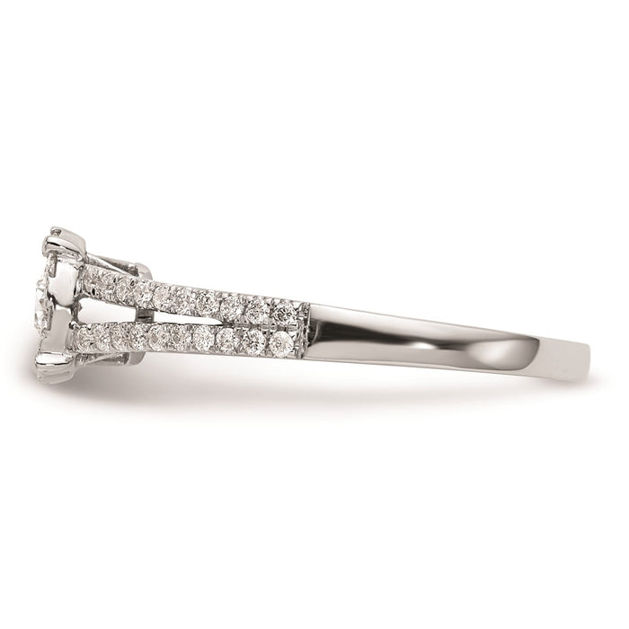 Buy Stylish 14K White Gold 1/2 Carat Diamond Halo Cluster Engagement Ring-3