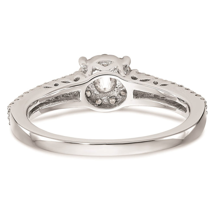 Buy Stylish 14K White Gold 1/2 Carat Diamond Halo Cluster Engagement Ring-5
