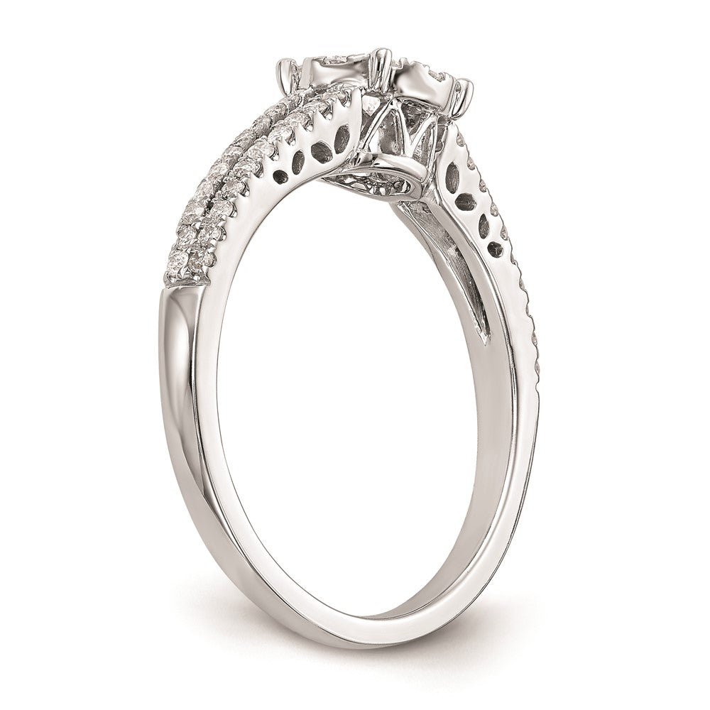 Buy Stylish 14K White Gold 1/2 Carat Diamond Halo Cluster Engagement Ring