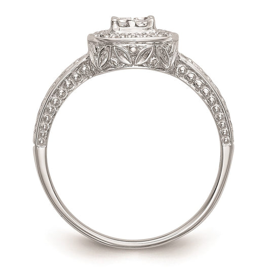 Buy Stylish 14K White Gold Cluster Engagement Ring Setting - Affordable Luxury!