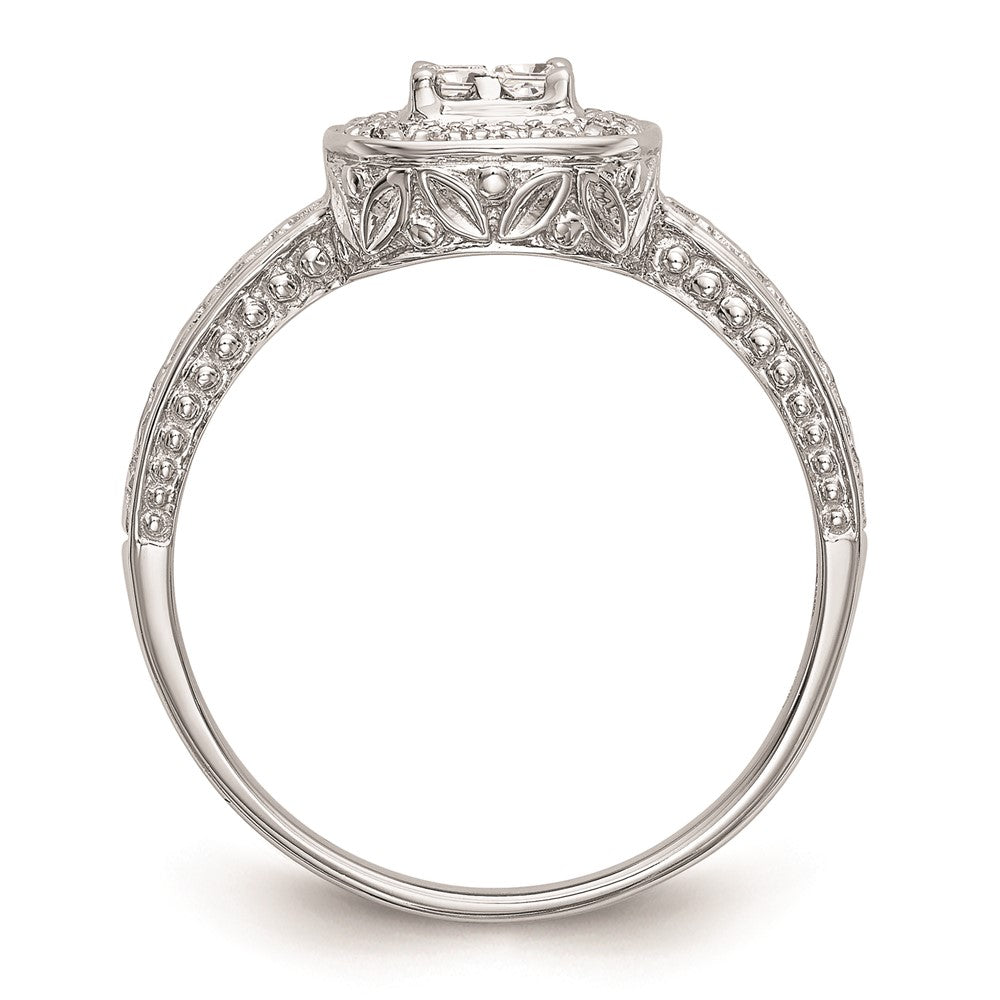 Buy Exclusive 14K White Gold Square Halo Cluster Engagement Ring - 1/5 Carat Diamonds at Affordable Price