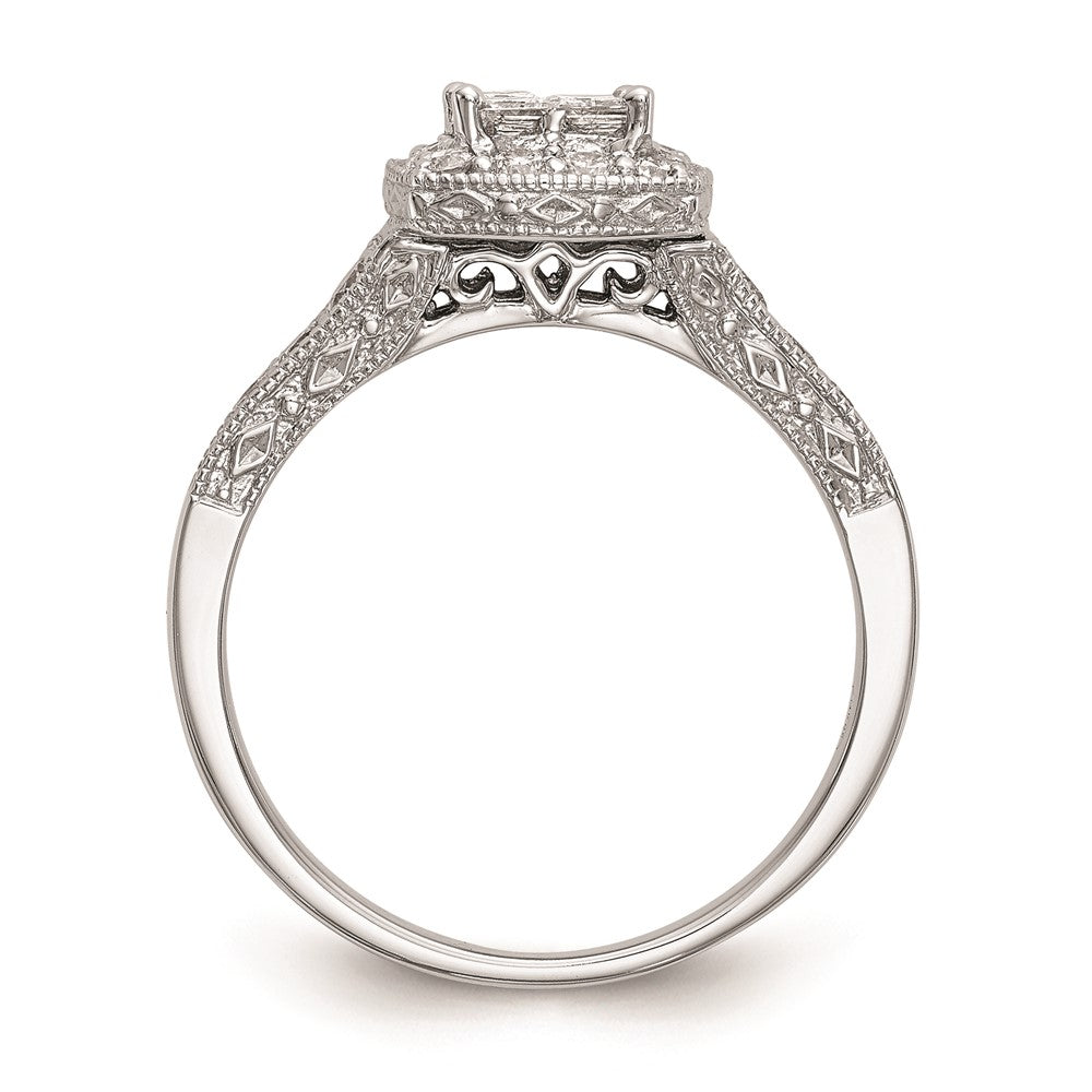Buy Exclusive 14K White Gold Engagement Ring | 3/4 Carat Diamond Halo Value