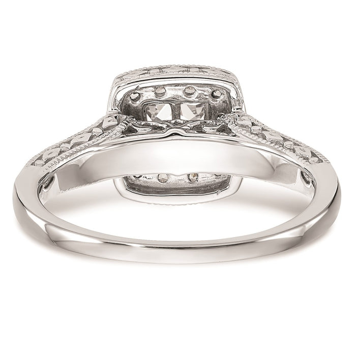 Buy Exclusive 14K White Gold Engagement Ring | 3/4 Carat Diamond Halo Value-5