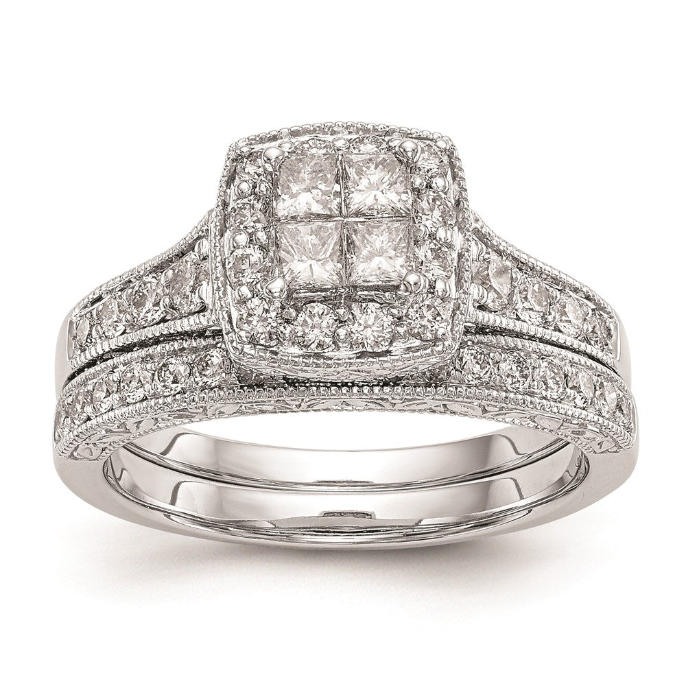 Buy Exclusive 14K White Gold Engagement Ring | 3/4 Carat Diamond Halo Value