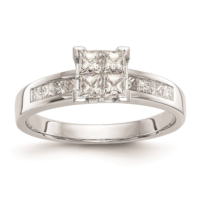 Buy Stylish 14K White Gold Princess Diamond Engagement Ring, 3/4 Carat-1
