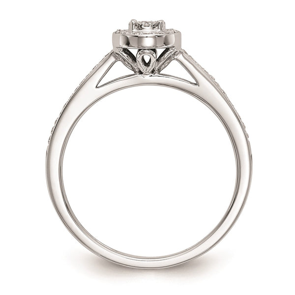 Exclusive 10K White Gold Halo Cluster Engagement Ring | 1/5 Carat Diamond, Value Price