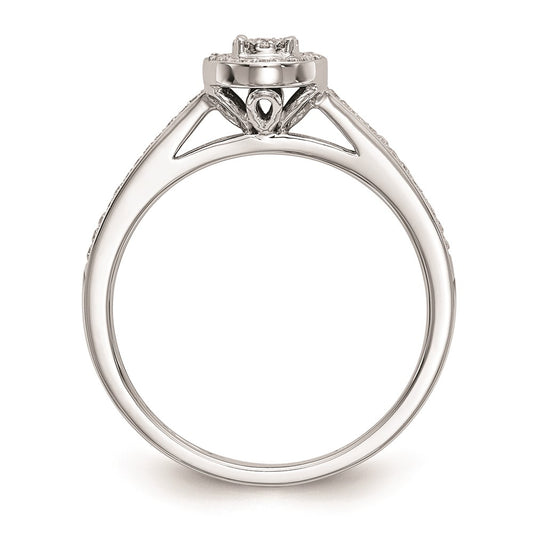 Exclusive 10K White Gold Halo Cluster Engagement Ring | 1/5 Carat Diamond, Value Price