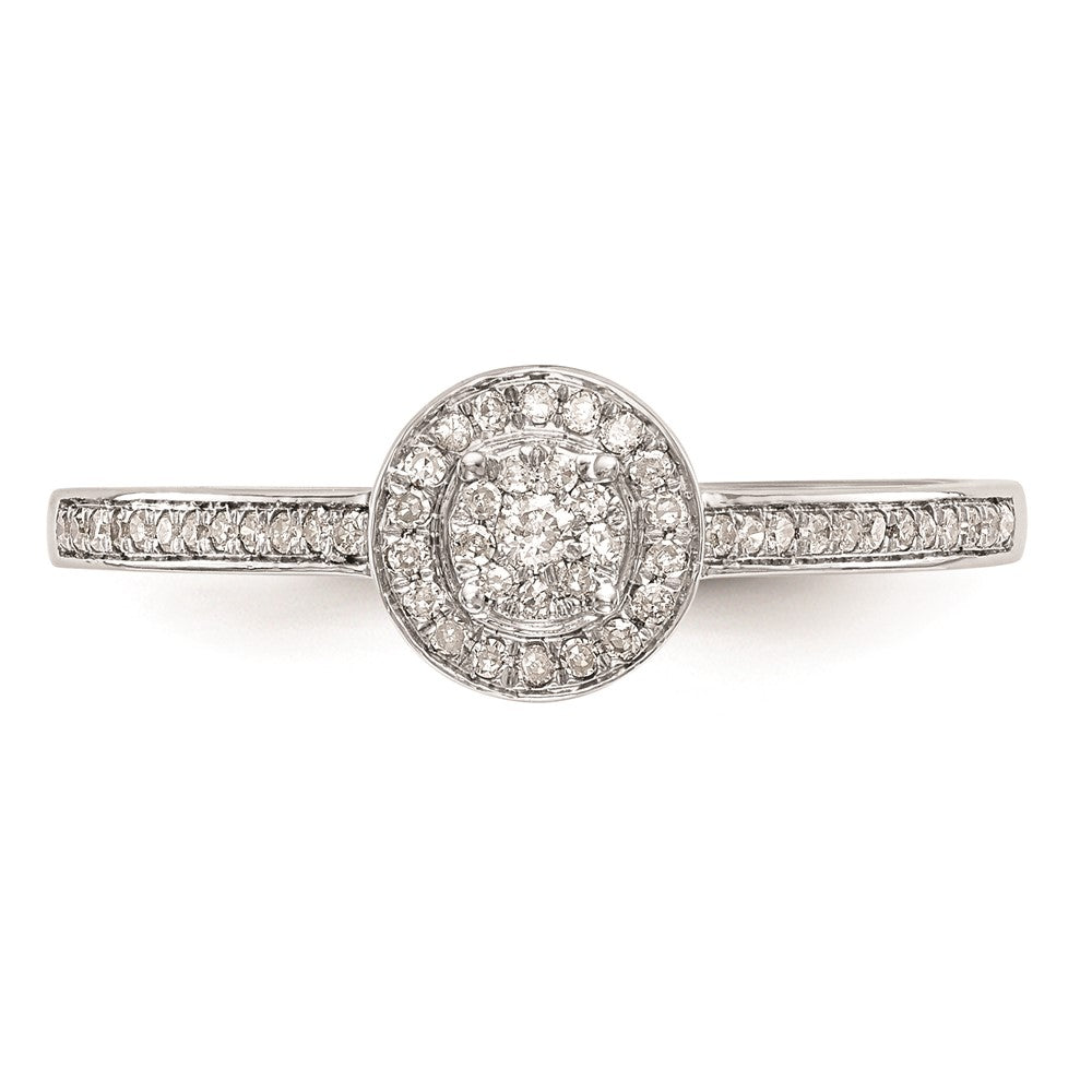 Exclusive 10K White Gold Halo Cluster Engagement Ring | 1/5 Carat Diamond, Value Price