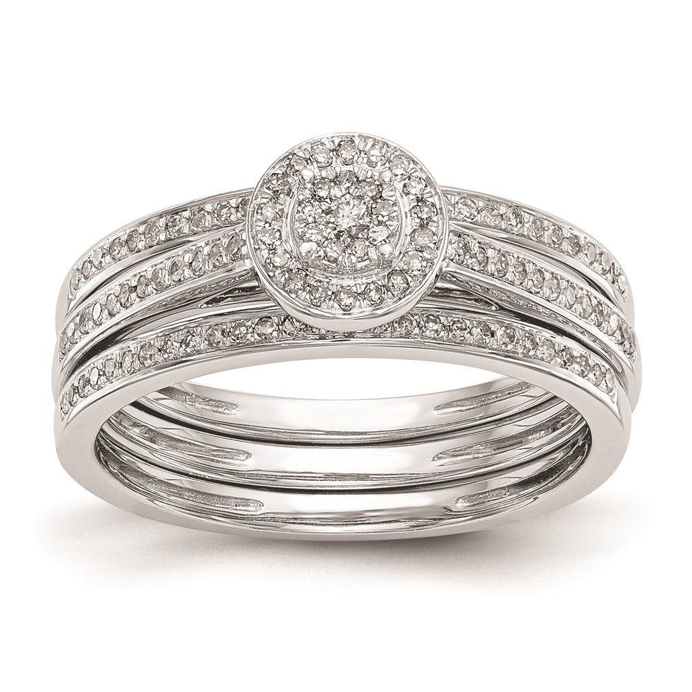 Exclusive 10K White Gold Halo Cluster Engagement Ring | 1/5 Carat Diamond, Value Price
