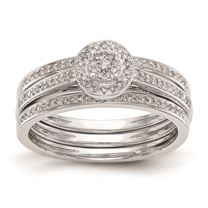 Exclusive 10K White Gold Halo Cluster Engagement Ring | 1/5 Carat Diamond, Value Price-7