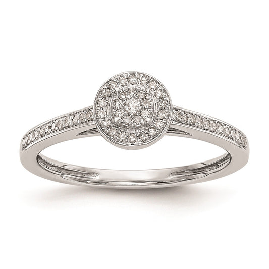 Exclusive 10K White Gold Halo Cluster Engagement Ring | 1/5 Carat Diamond, Value Price